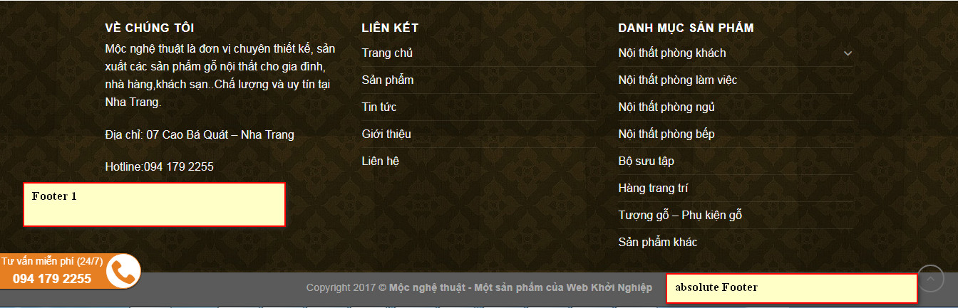 1 lam sao thay doi noi dung footer huong dan thiet ke web de hieu nhat