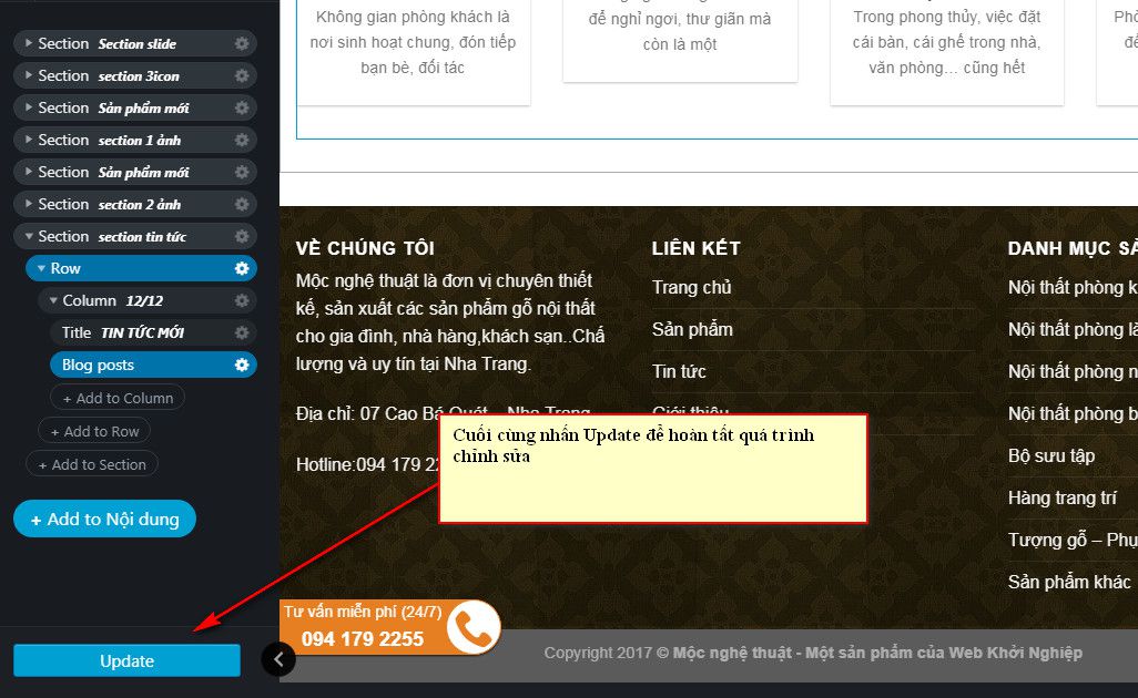 10 lam sao de thay doi banner va text thiet ke website elamweb