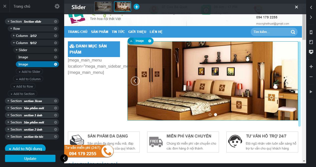 2 lam sao de thay doi banner va text thiet ke website elamweb