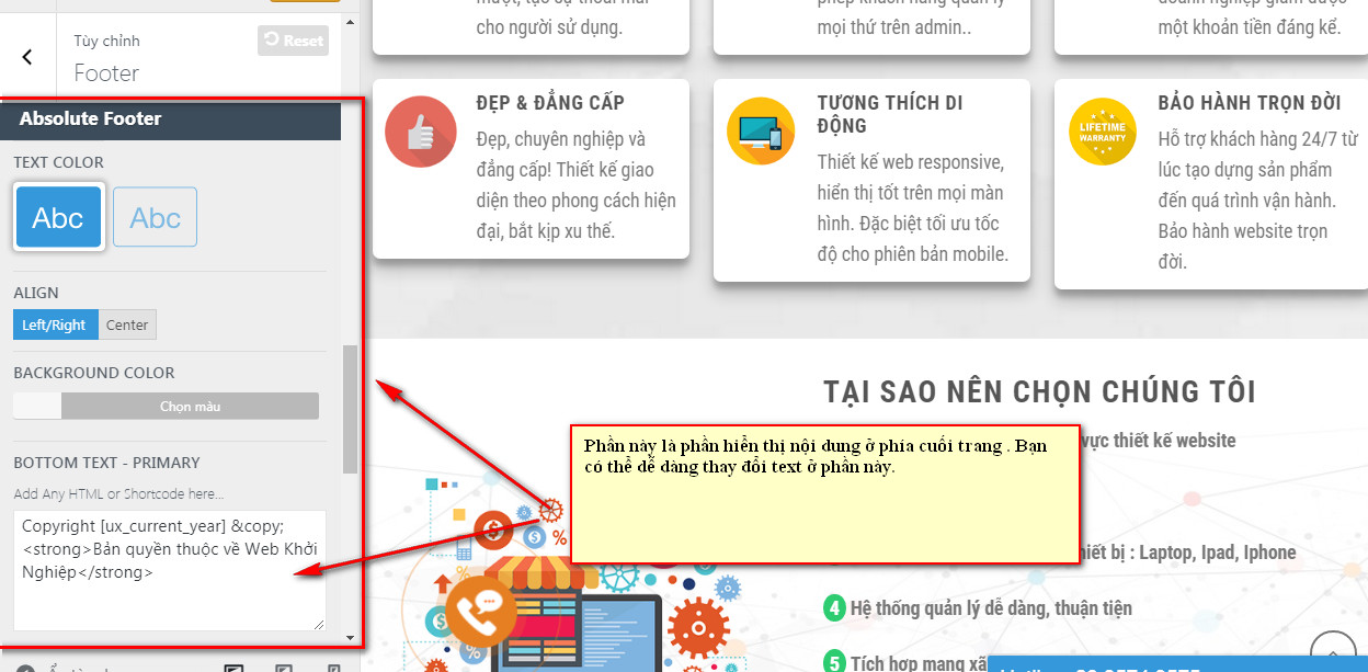 5 lam sao thay doi noi dung footer huong dan thiet ke web de hieu nhat